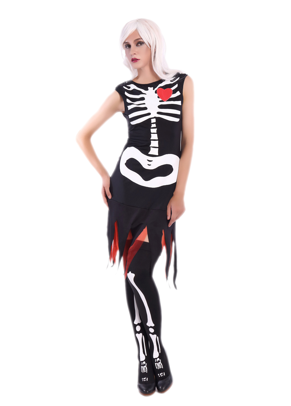 F1691 scary human skeleton cosplay costume